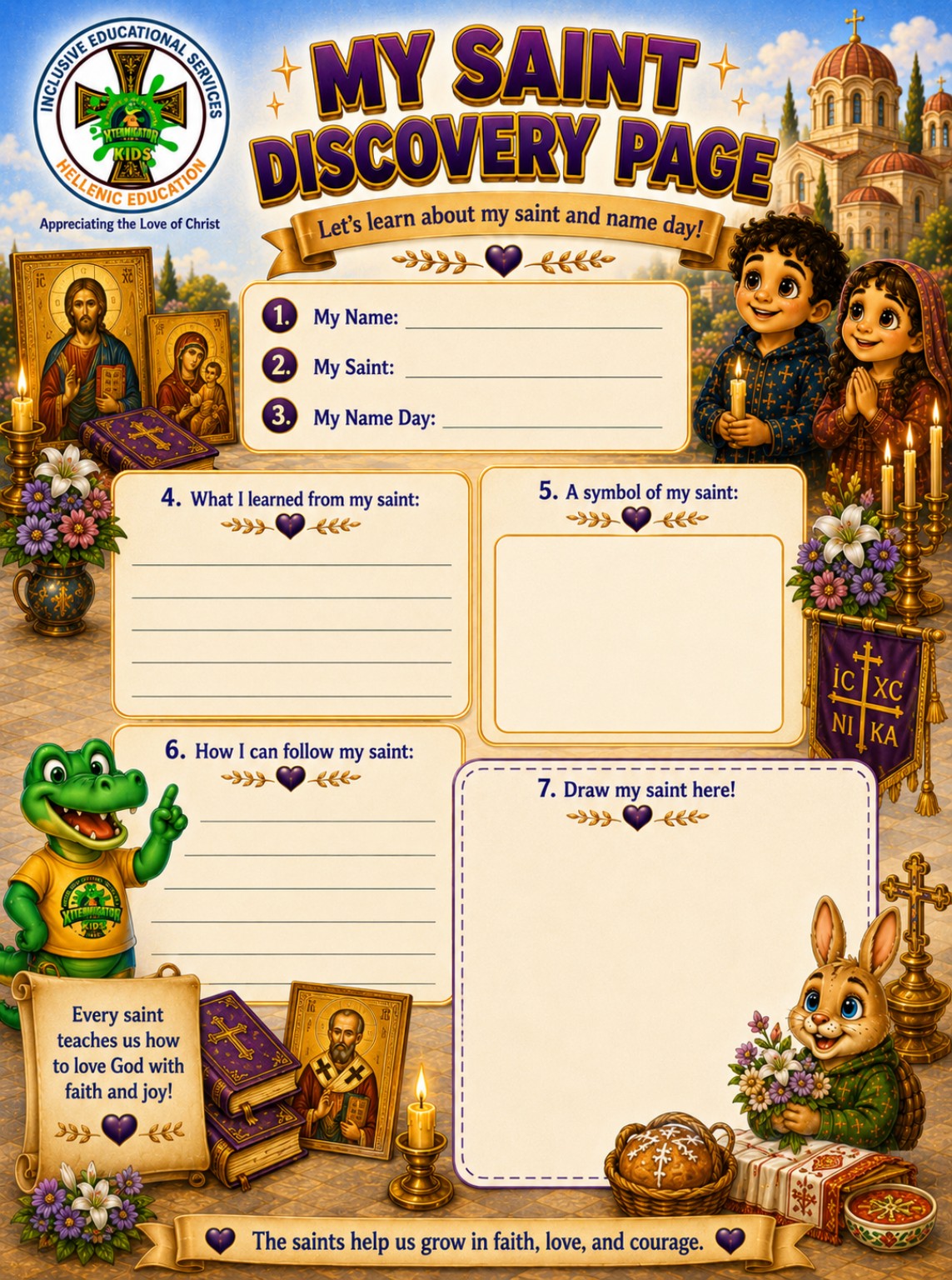 My Saint Discovery Page printable activity page