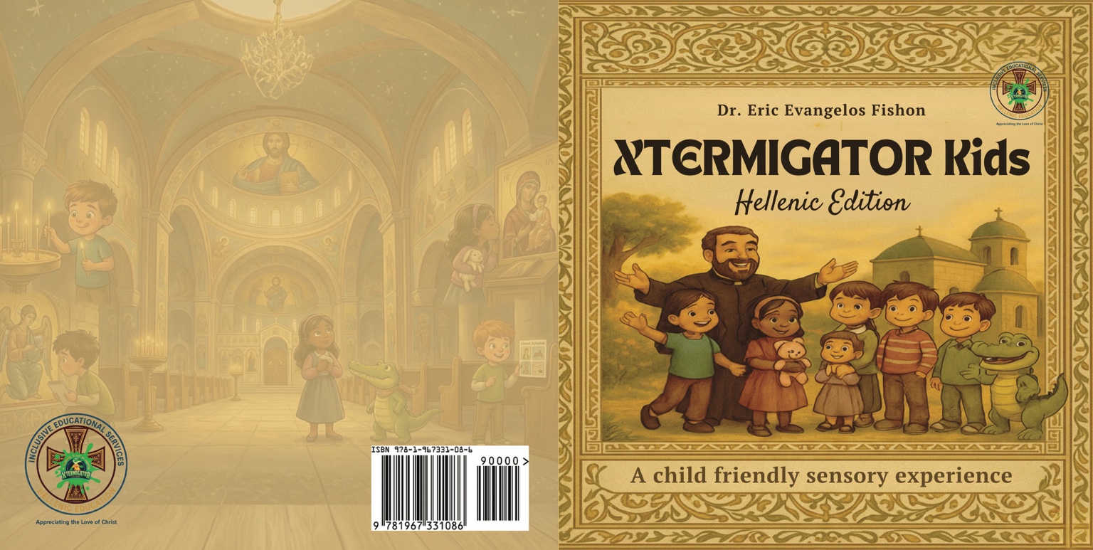 Front and back cover of XTERMIGATOR Kids Hellenic Edition by Dr. Eric Evangelos Fishon